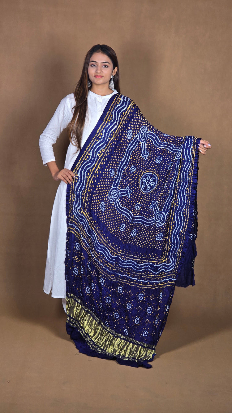 Bandhani Pure Gajji Chandrakoni Dupatta