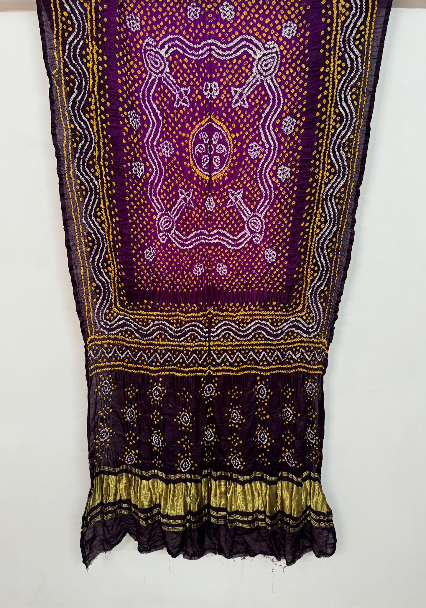 Pure gajji silk chandrakoni bandhani dupatta