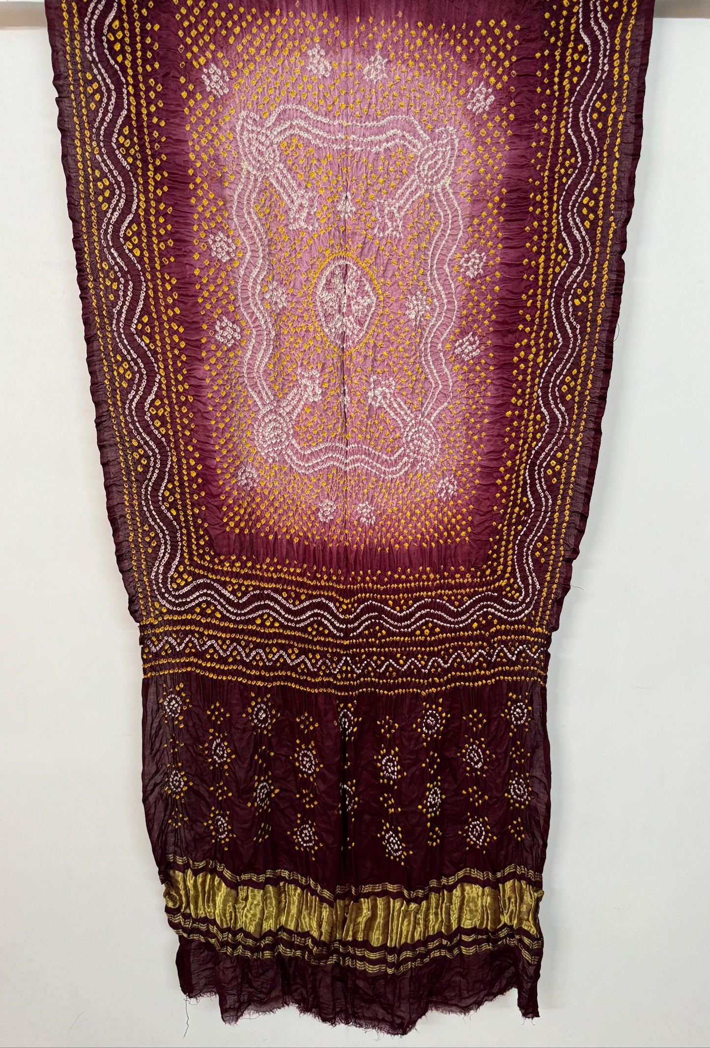 Pure gajji silk bandhani chandrakoni dupatta