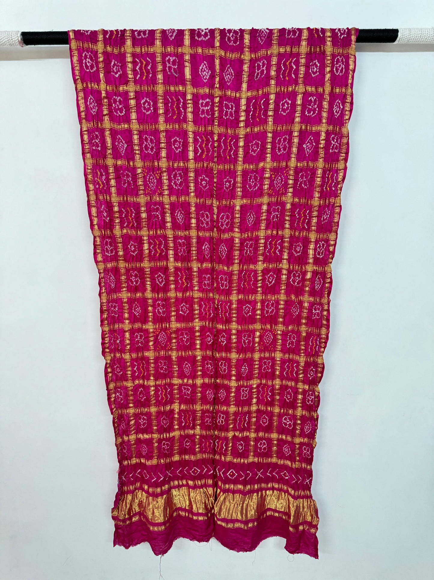 Pure gajji silk bandhani chandrakoni dupatta