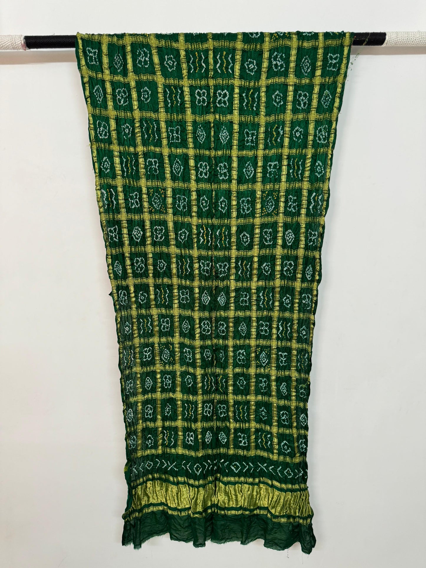 Pure gajji silk bandhani chandrakoni dupatta