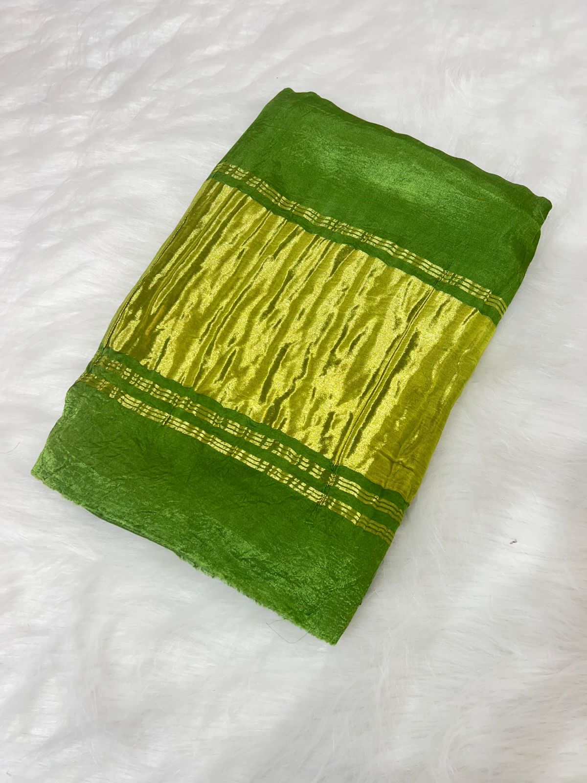 Modal silk plain saree with golden belt in pallu - Any color can be customised